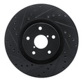 R1 Concepts Drilled & Slotted Black Front Left Brake Rotor - 2019-2025 Subaru Ascent