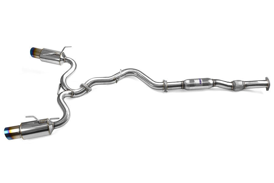 Invidia N1 Dual Exit Cat Back Exhaust - Titanium Tips - 2008-2014 Subaru STI Hatchback / 2011-2014 WRX Hatchback