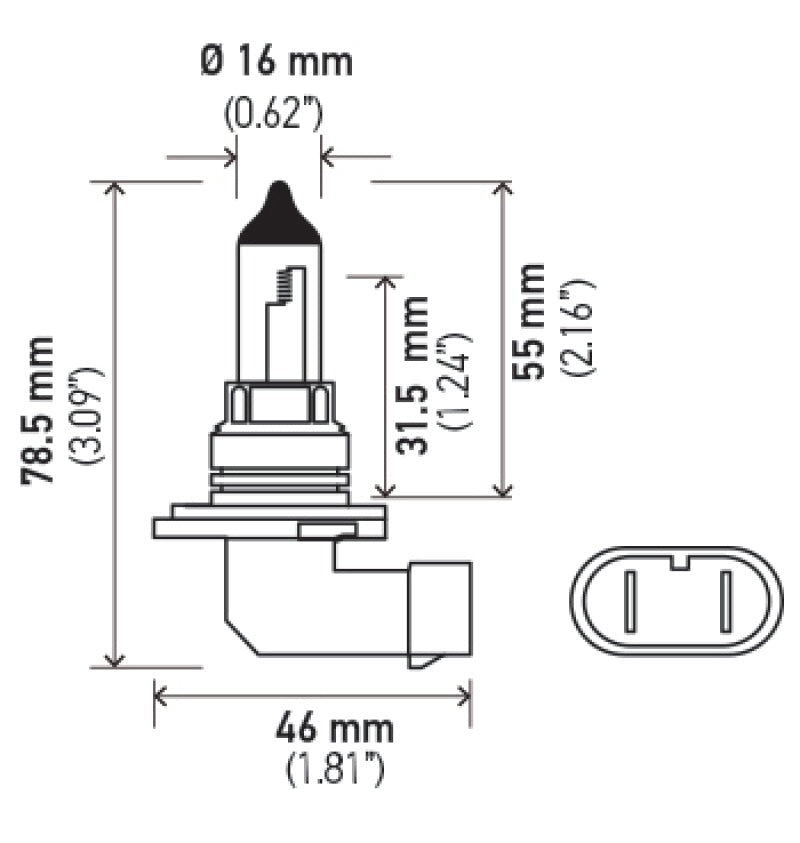 Hella 9006 12V 55W Halogen Bulb - Universal