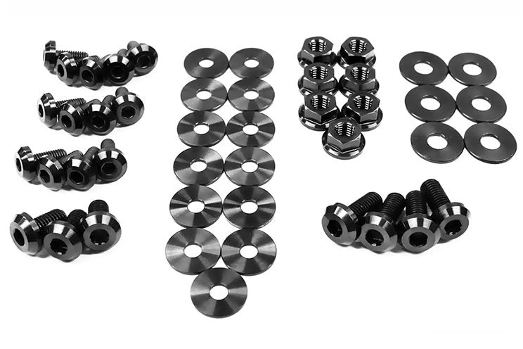 Fast Turn Fittings Titanium Hardware Engine Bay Kit (Black) - 2008-2014 Subaru WRX/STI