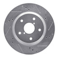 R1 Concepts Rear Right Drilled & Slotted Silver Brake Rotor - 2019-2026 Subaru Crosstrek