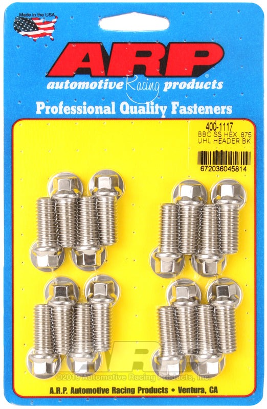 ARP BB Chevy SS hex .875 UHL header bolt kit