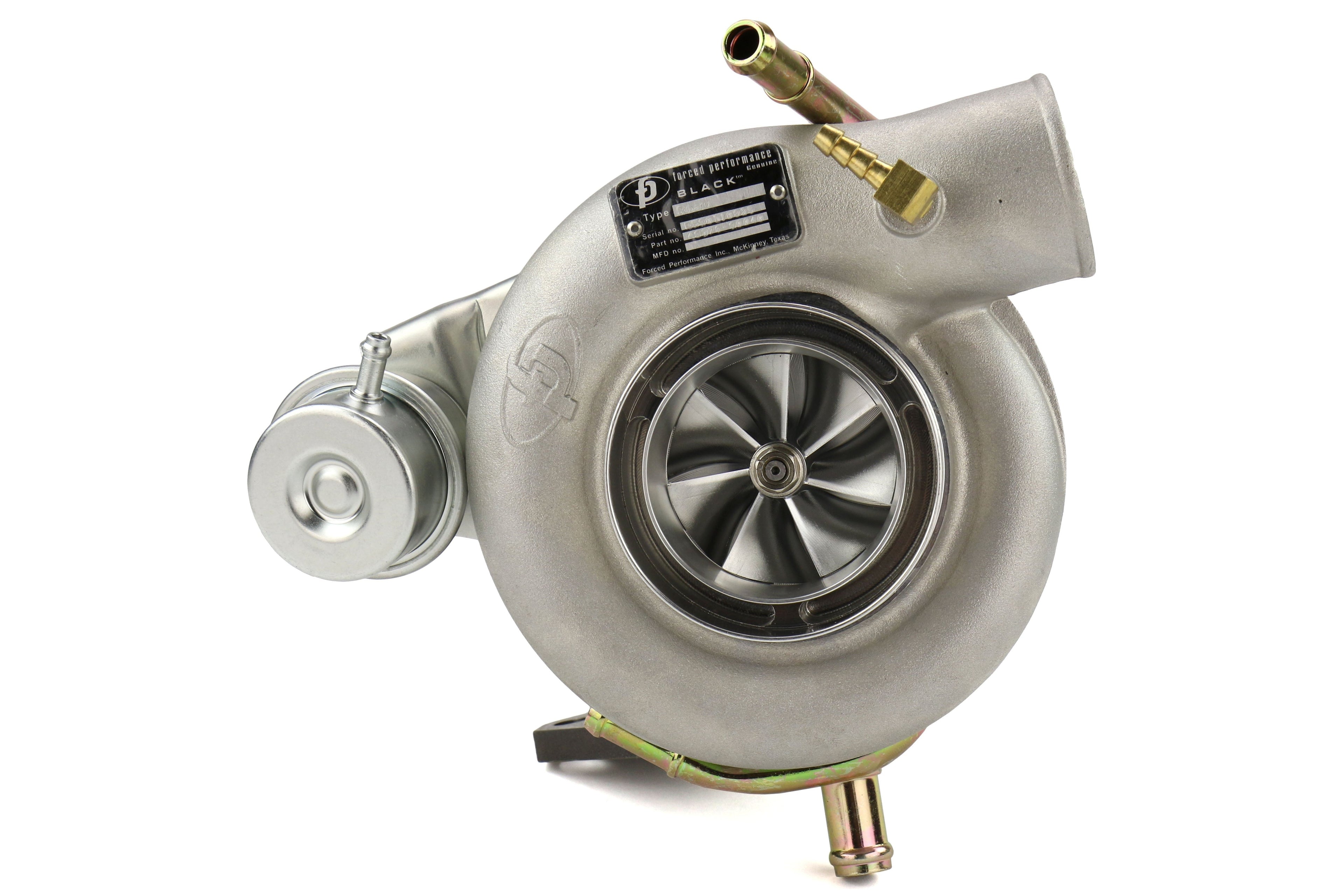Forced Performance FP BLACK Turbocharger 84mm 8cm IWG w/ Oil Feed Line - 2002-2007 Subaru WRX / 2004-2021 Subaru STI