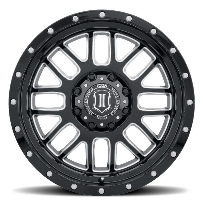 ICON Alloys Alpha 20x9 8x6.5 +19mm 5.75" Backspacing Gloss Black with Milled Windows Wheel - 1220908057GBMW