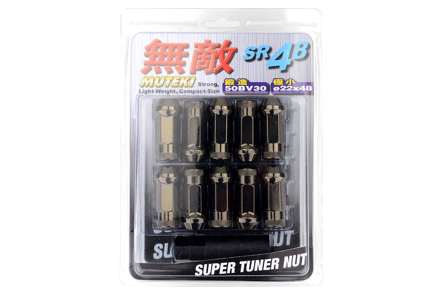 Wheel Mate Muteki SR48 Open End Lug Nuts - Titanium 12x1.50 48mm