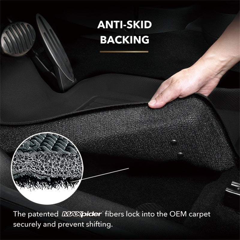 3D MAXpider Kagu Floor Mat - Black - 2nd Row - 2010-2014 Subaru Legacy / 2010-2014 Subaru Outback