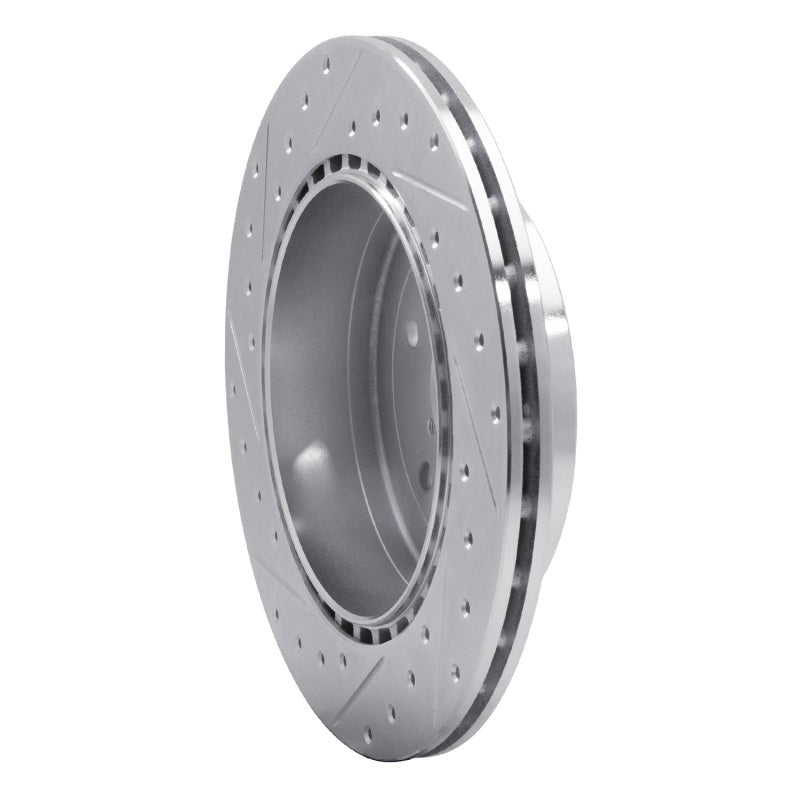 R1 Rear Right Drilled & Slotted Silver Brake Rotor - 2008-2017 Subaru STI