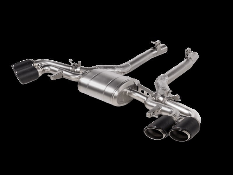 Akrapovic Slip-On Line Titanium with Carbon Fiber Titanium Tips for 2020-23 BMW X5M (F95)/X6M (F96) - S-BM/T/16H