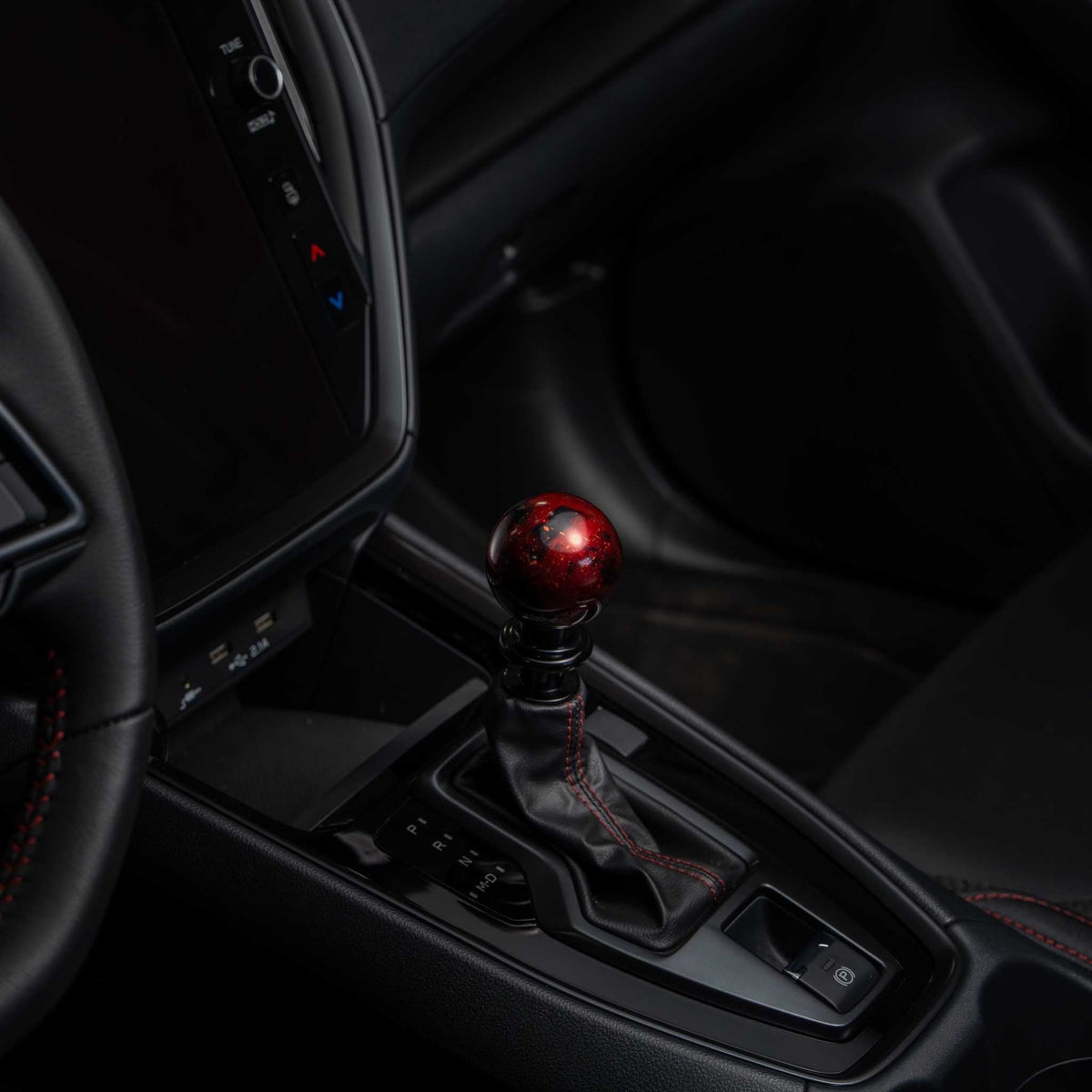 Billetworkz Automatic Shifter - Red Cosmic Space - Fits Subaru CVT: WRX (2022+), Crosstrek (2024+), Forester (2025+), Impreza (2024+), Legacy/Outback (2015+)