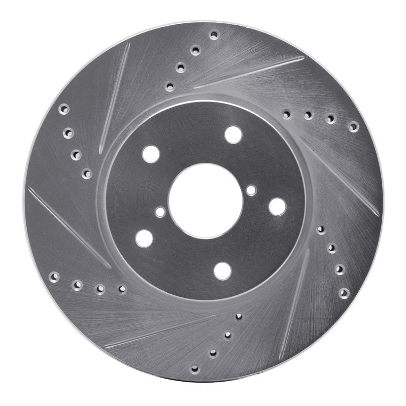R1 Concepts Drilled & Slotted Silver Front Left Brake Rotor - 2015-2019 Subaru Legacy