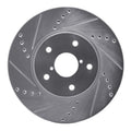 R1 Concepts Drilled & Slotted Silver Front Left Brake Rotor - 2015-2019 Subaru Legacy