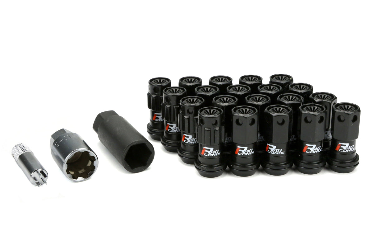 Project Kics R40 Iconix Locking Lug Nuts Black M12X1.25