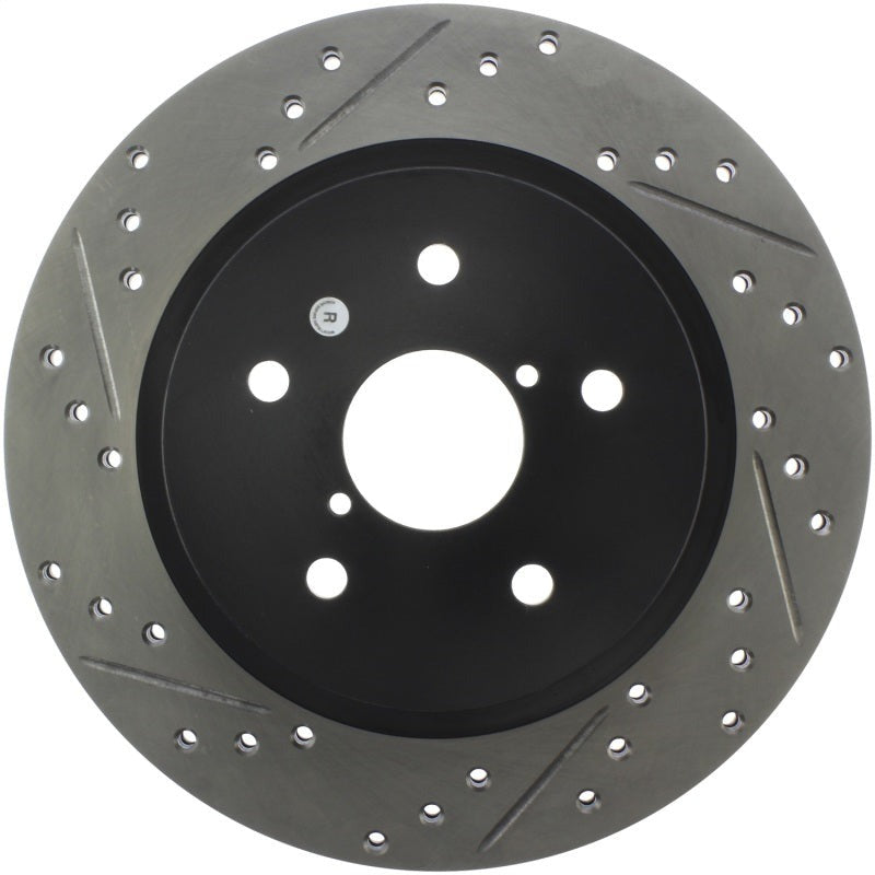 StopTech Slotted & Drilled Sport Brake Rotor - Rear Right - 2016-2017 Subaru WRX (w/EyeSight)