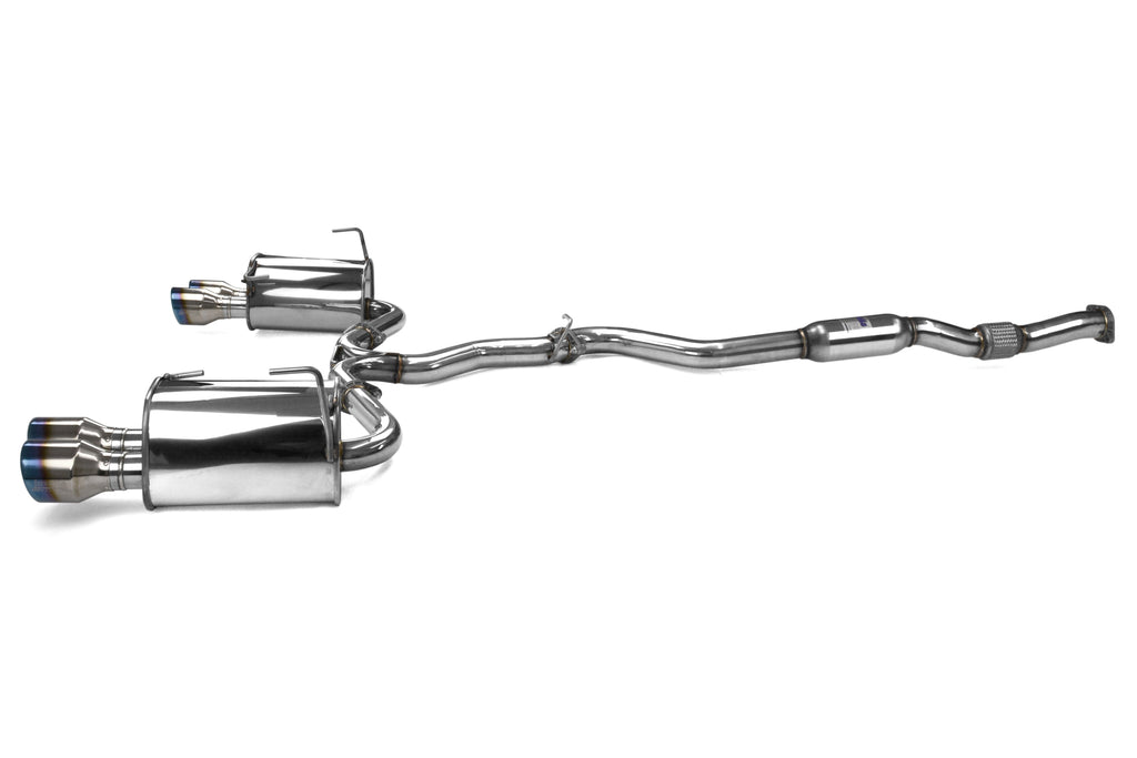 Invidia Q300 Quad Tip Cat Back Exhaust - Titanium Burnt Tips - 2015-2021 Subaru WRX / STI