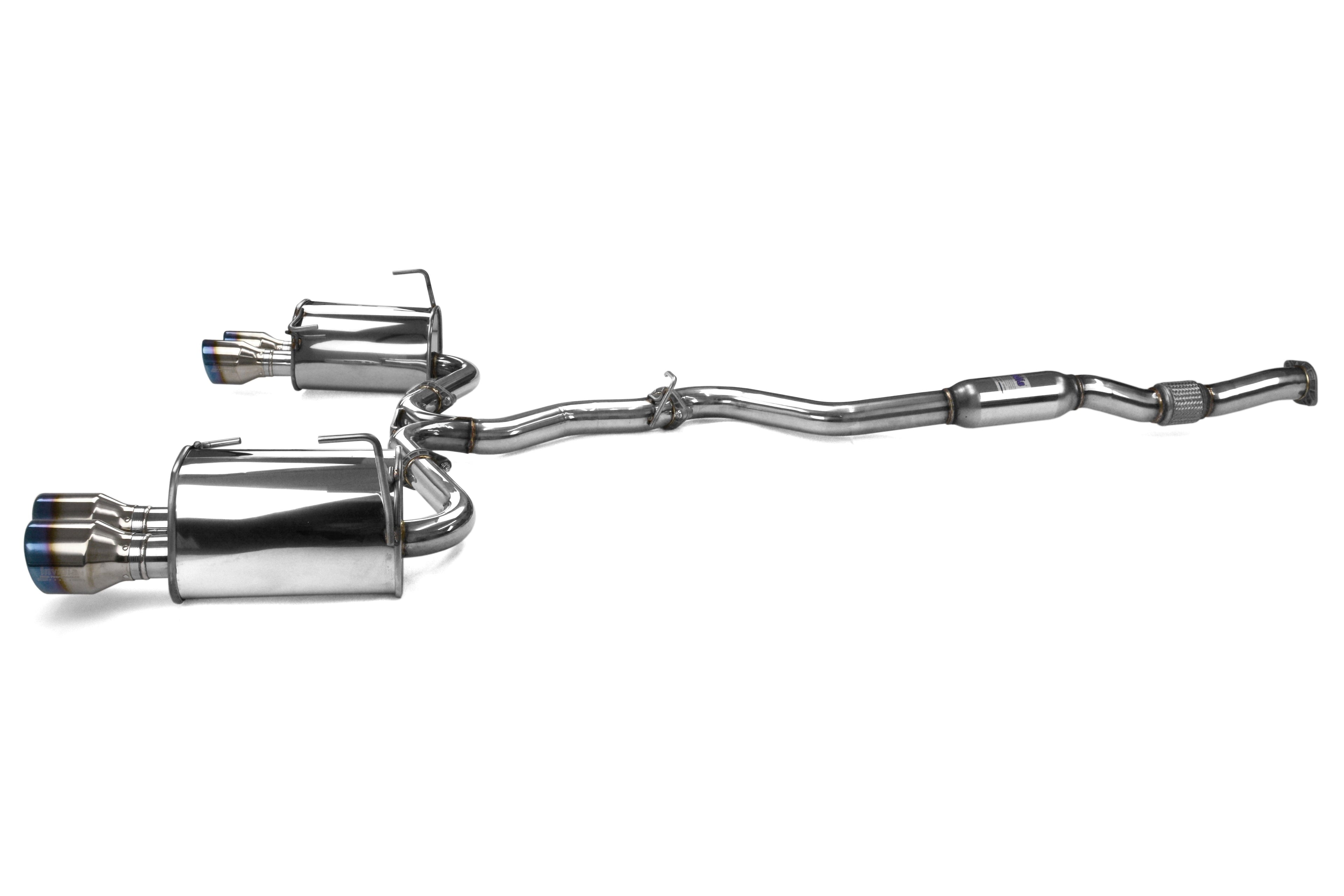 Invidia Q300 Quad Tip Cat Back Exhaust - Titanium Burnt Tips - 2015-2021 Subaru WRX / STI