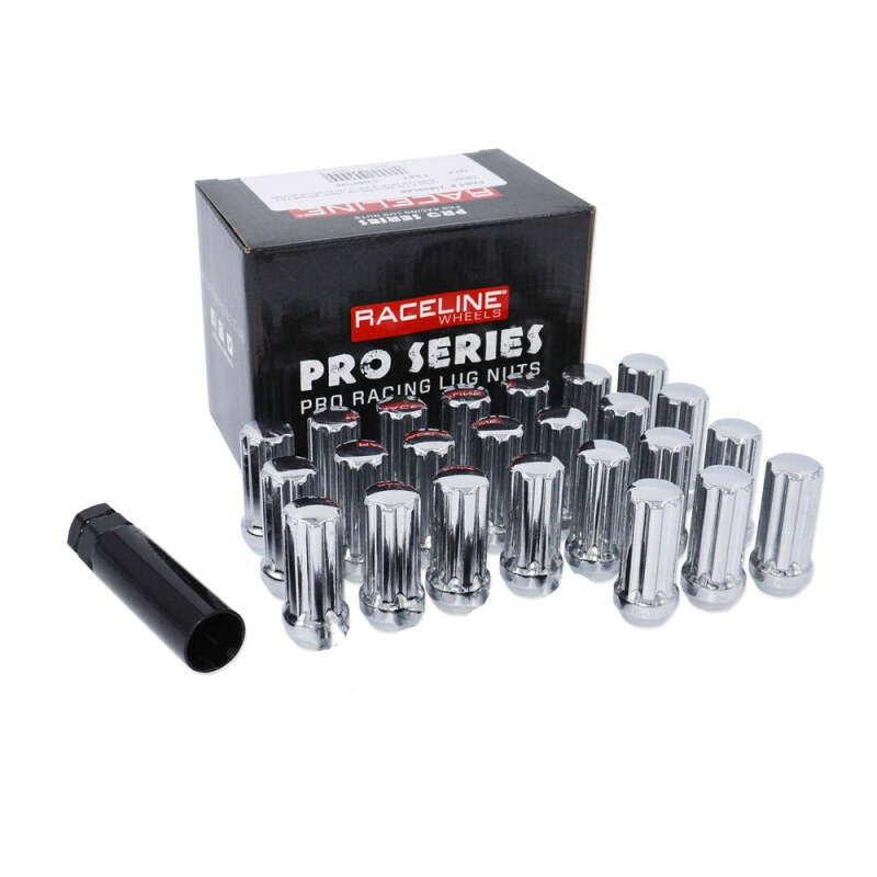 Raceline 14x2.0mm XL Spline Chrome Lug Nuts (32 Pack)