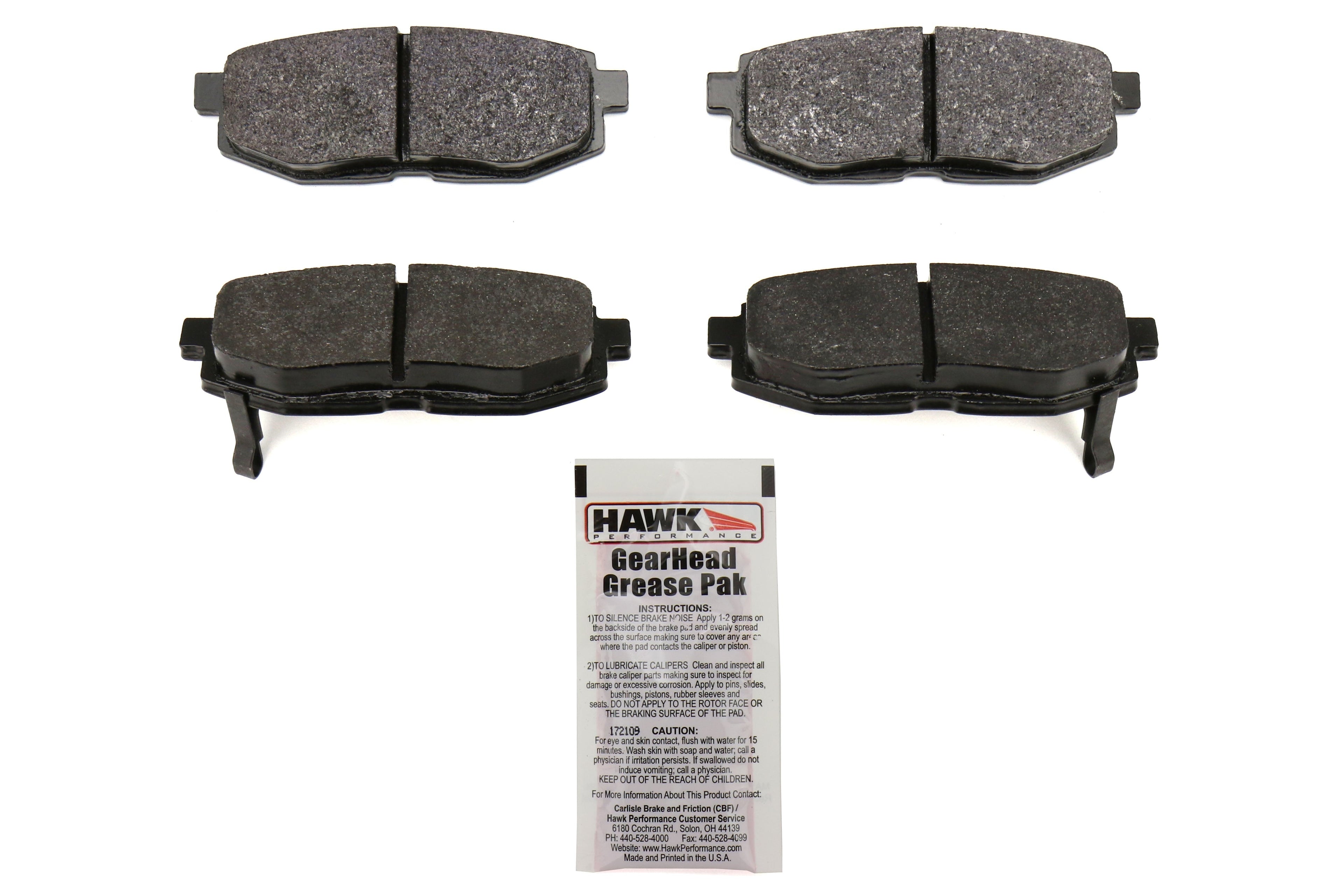 Hawk HP Plus Rear Brake Pads - 2013-2016 Scion FR-S / 2013-2020 Subaru BRZ / 2017-2019 Toyota 86