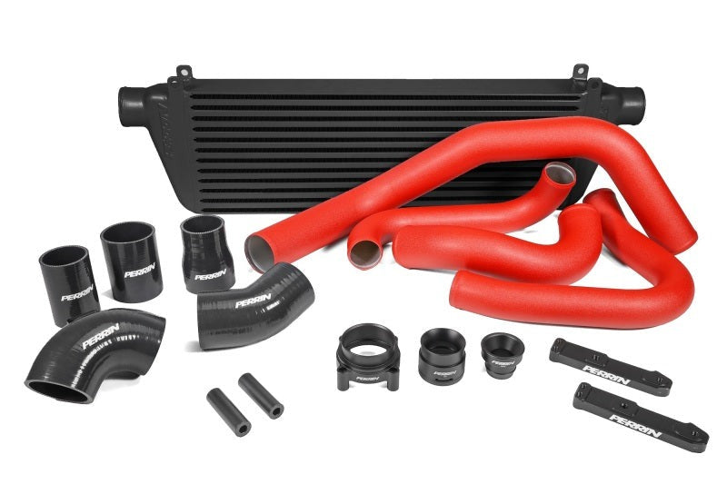 PERRIN Front Mount Intercooler Kit (Red Tubes & Black Core) - 2022-2026 Subaru WRX