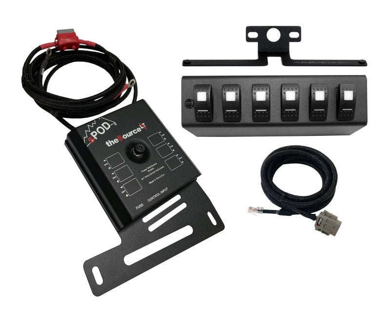 sPOD 07-08 Jeep Wrangler JK SourceLT w/Red LED Switch Panel