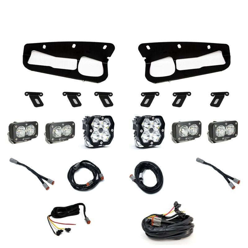 Baja Designs 21-25 Ford Bronco Squadron 2.0 (Spot) / S2 Sport D/C & W/C FPK Steel Bumper w/UP -Clear