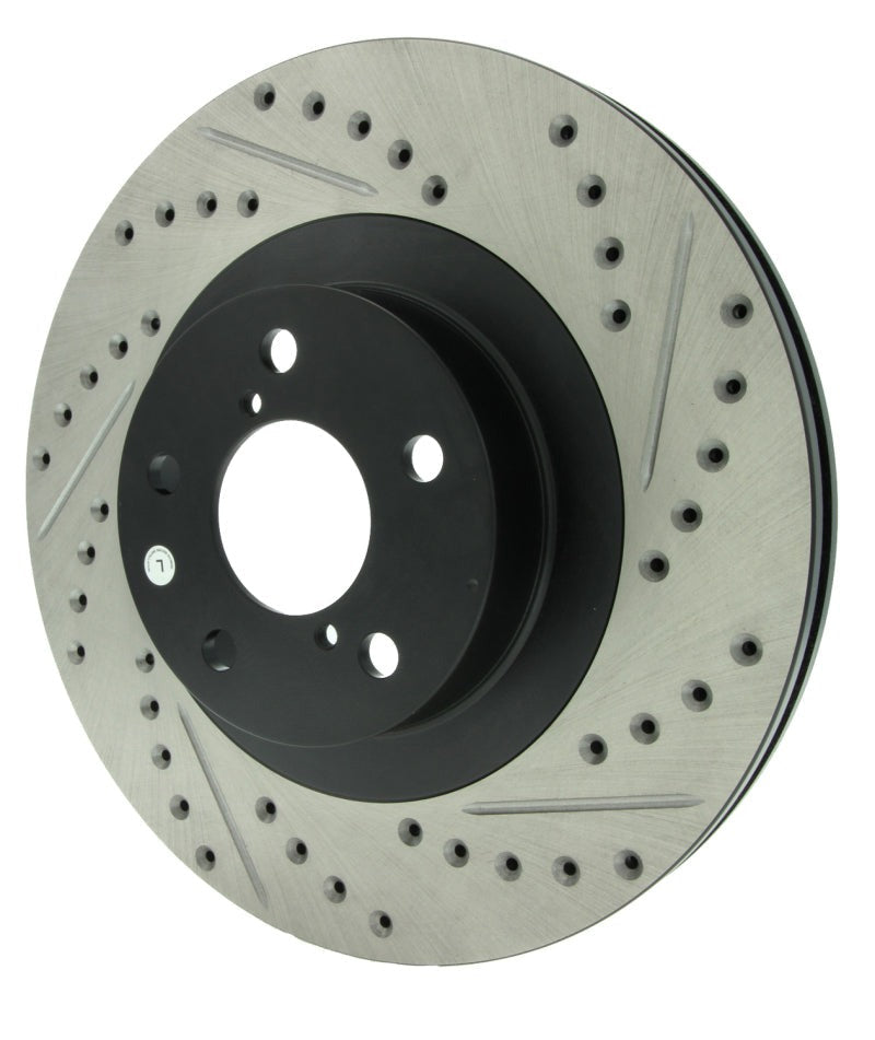 StopTech Slotted & Drilled Sport Brake Rotor - Front Left - 2002-2010 Subaru WRX (Excl. STI)