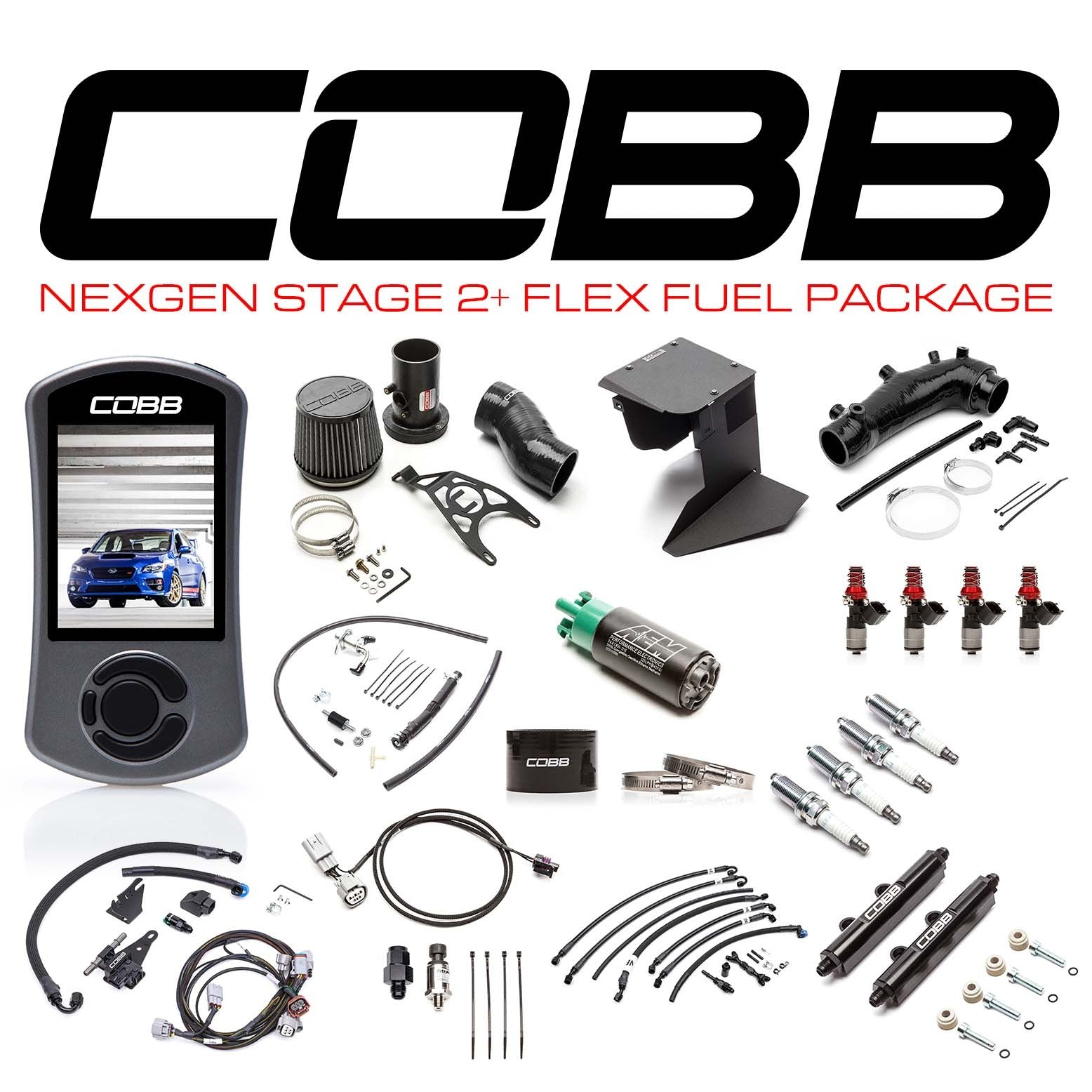 Cobb NexGen Stage 2 + Flex Fuel Power Package - Black - 2015-2018 Subaru STI