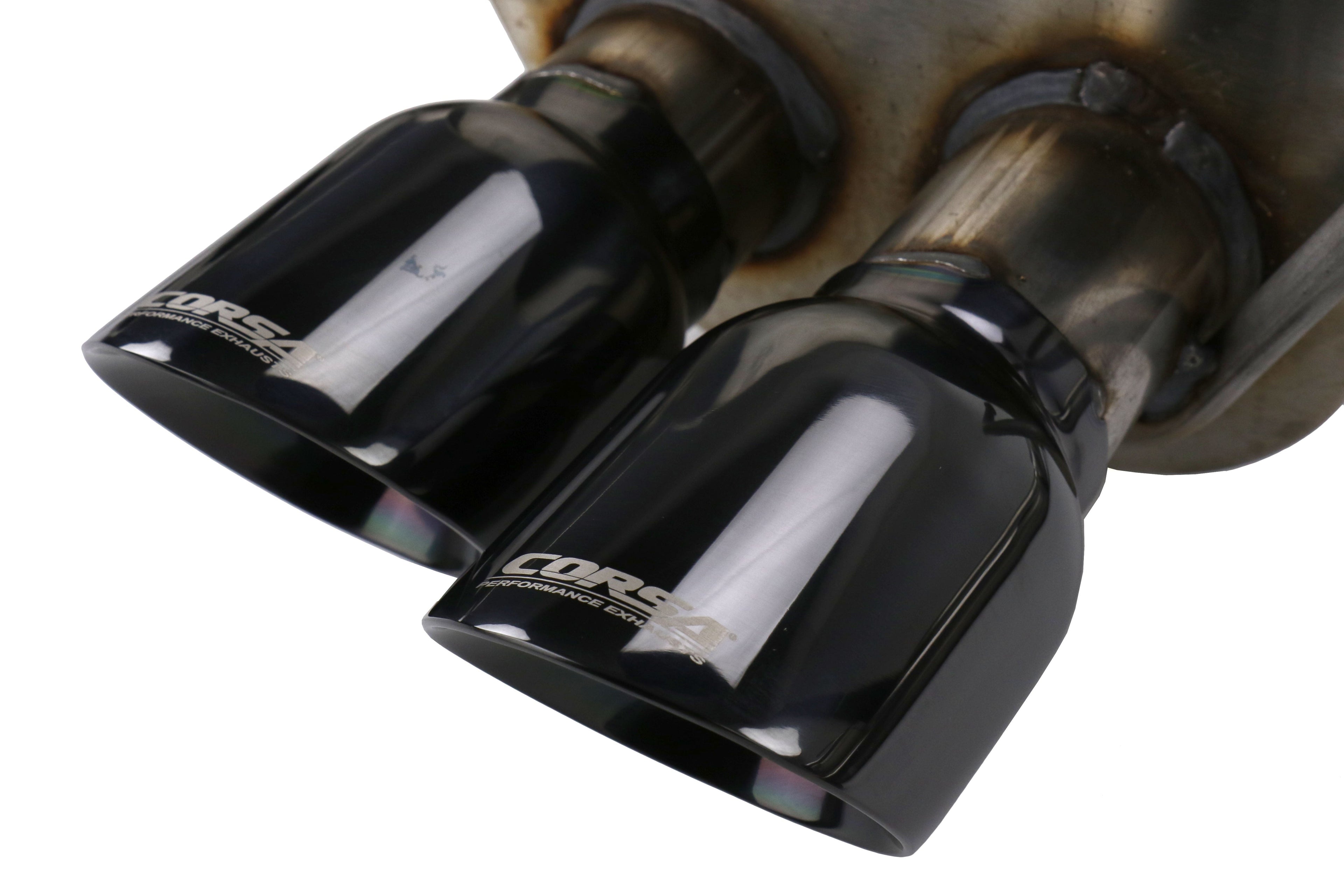 Corsa Sport Cat Back Exhaust - Black Quad 3.5in Tips - 2015-2021 Subaru WRX