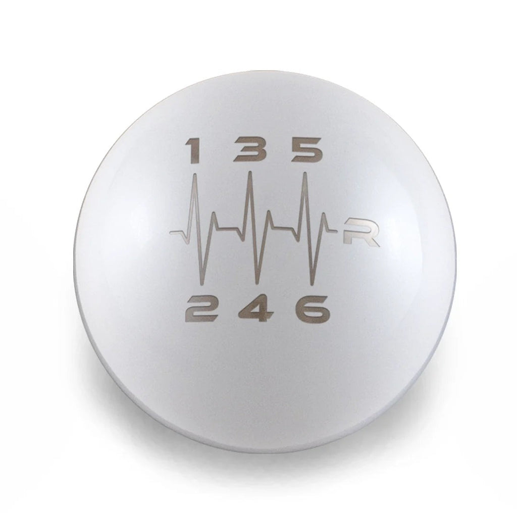 Billetworkz Weighted Shift Knob - 6 Speed Heartbeat Engraving - Subaru STI