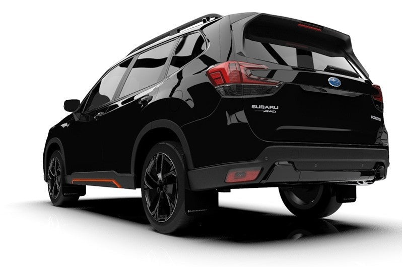 Rally Armor UR Mudflaps Black Urethane Grey Logo - 2019-2024 Subaru Forester