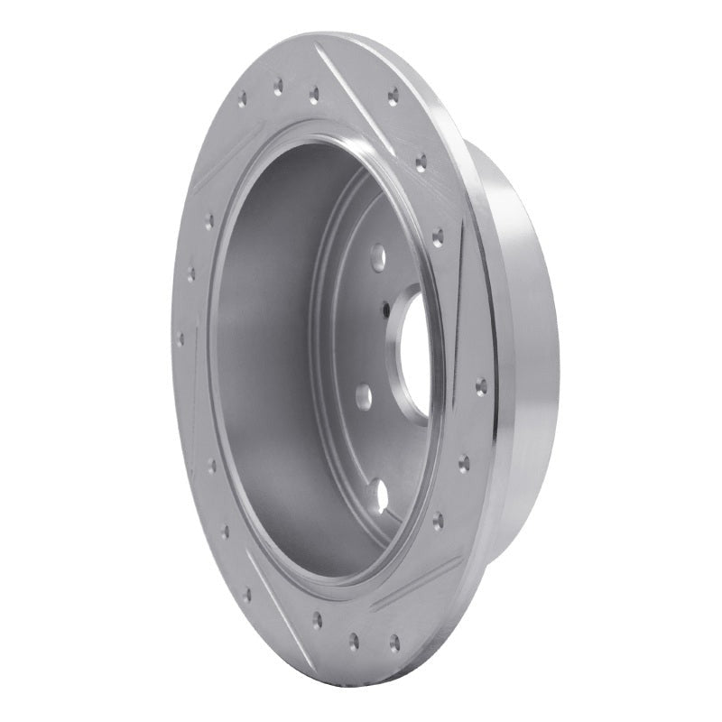R1 Rear Left Drilled & Slotted Silver Brake Rotor - 2015-2021 Subaru WRX