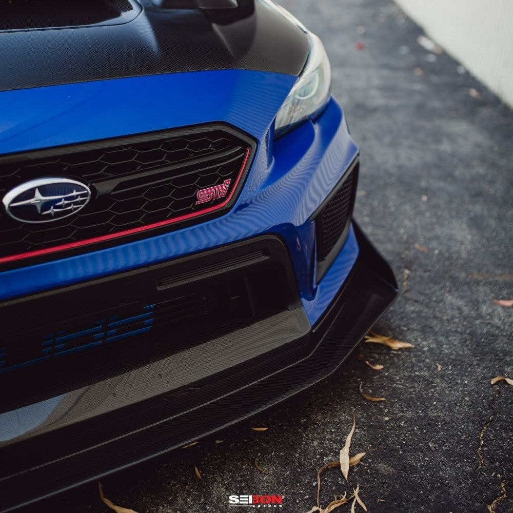 Seibon Carbon Fiber CW-Style Front Lip - 2018-2021 Subaru WRX / STI