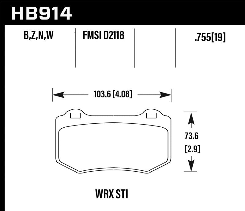 Hawk DTC-30 Rear Brake Pads - 2018-2021 Subaru STI