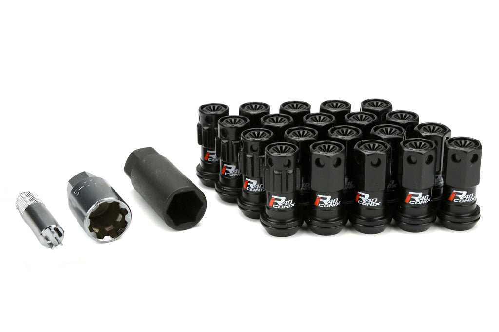 Project Kics R40 Iconix Locking Lug Nuts Black M12X1.25