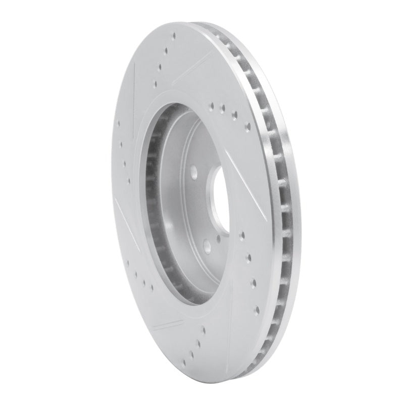 R1 Concepts Drilled & Slotted Silver Front Right Brake Rotor - 2019-2024 Subaru Forester