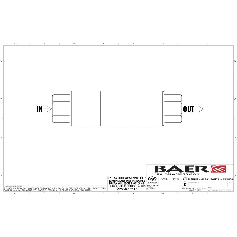 Baer Brakes Residual Valve - 2LB, 3/8 IFF Fittings