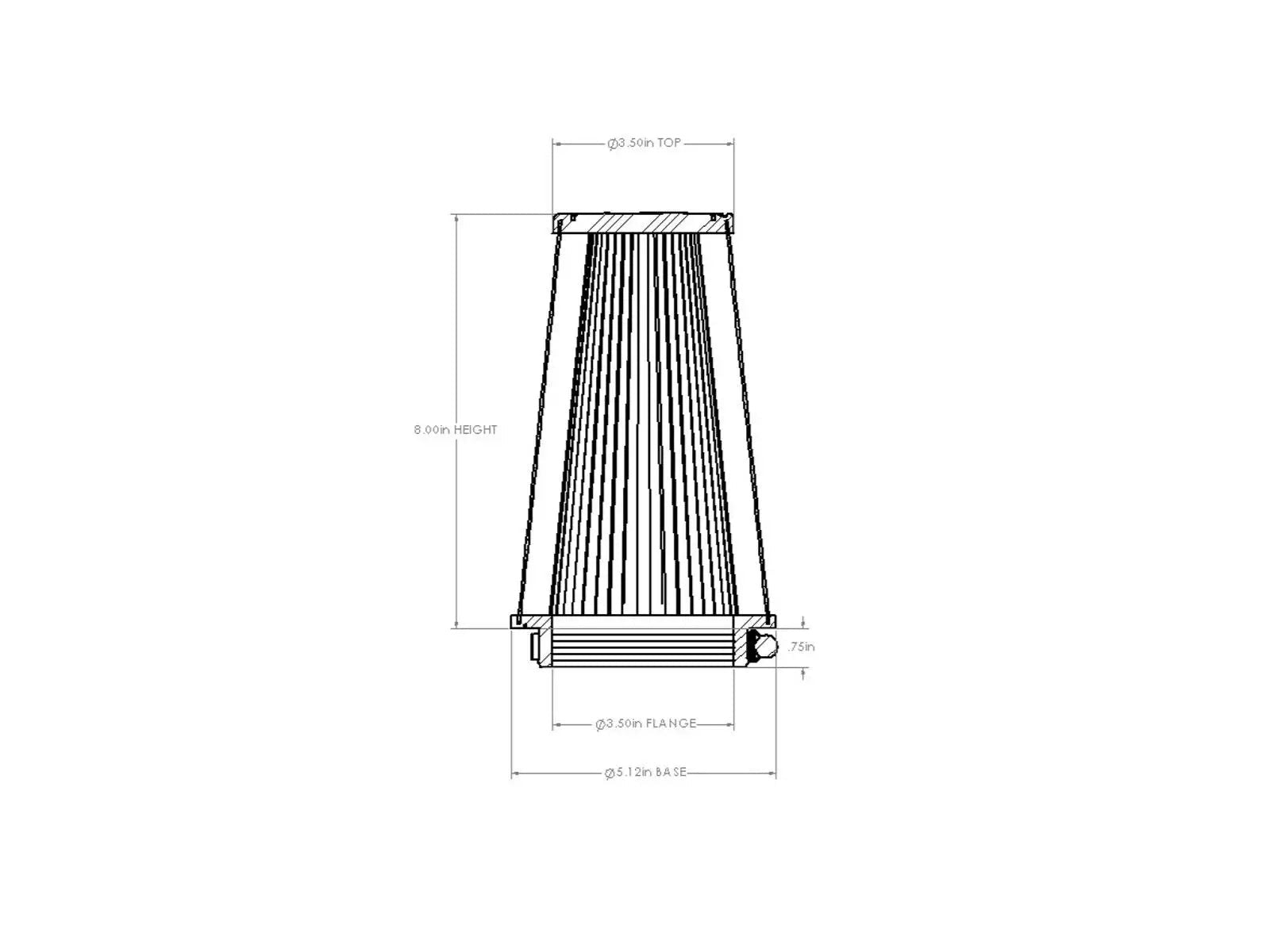 aFe D2 Universal Air Filter 3-1/2in x 5in x 3-1/2in x 8in - 21-35508V