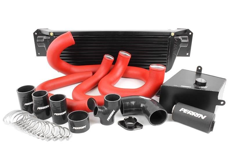 PERRIN Front Mount Intercooler Boost Tubes + Hardware, Red Tubes - 2015-2021 Subaru WRX