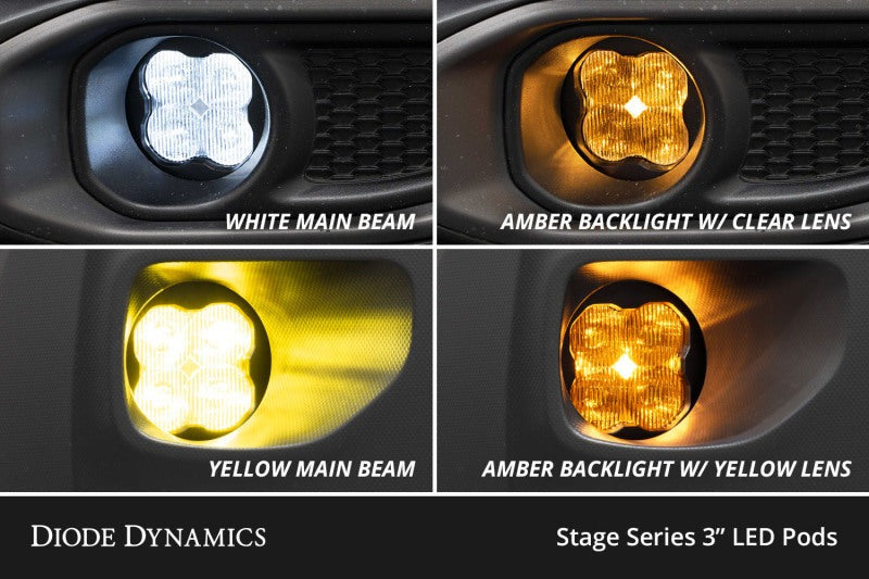 Diode Dynamics SS3 Sport Type B Fog Light Kit ABL - Yellow SAE - Universal