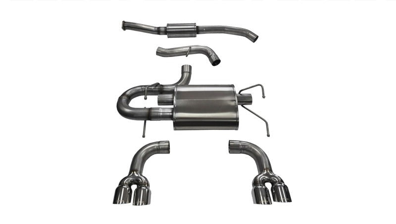 Corsa Sport Cat-Back Exhaust - Polished - 2008-2014 Subaru STI Hatchback 2.5L Turbo MT
