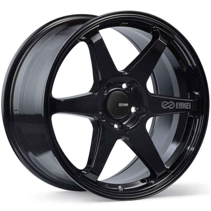 Enkei T6R 17x9 40mm Offset 5x114.3 Bolt Pattern 72.6 Bore Gloss Black Wheel - 2005-2007 Subaru STI