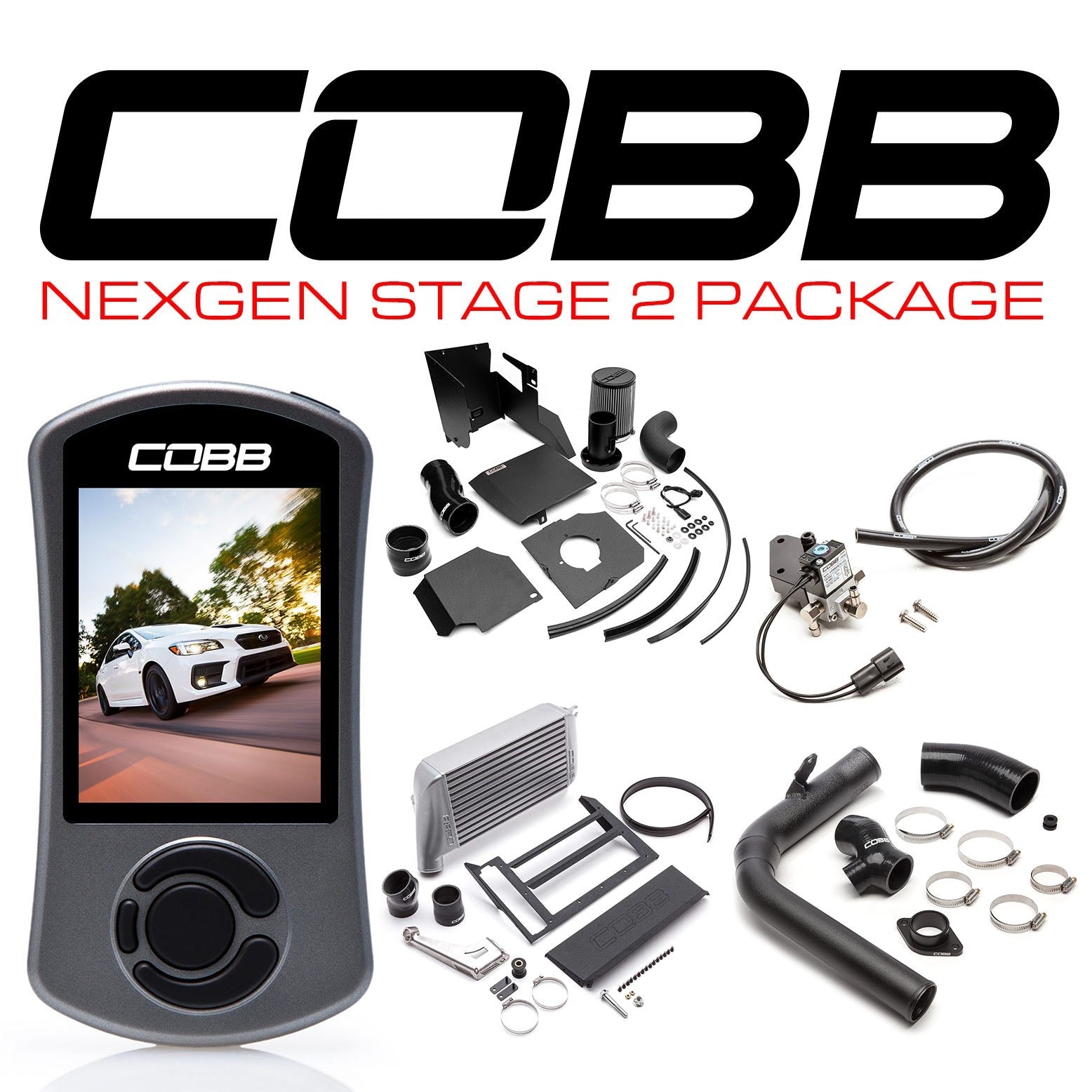 Cobb NexGen Stage 2 Power Package w/SF Intake - Silver - 2015-2021 Subaru WRX