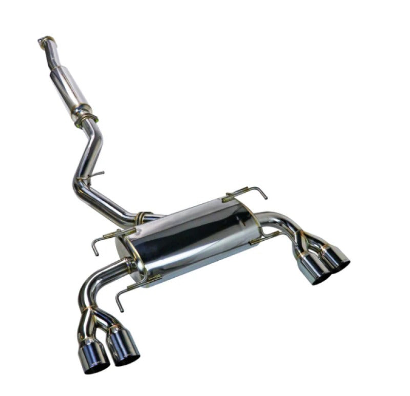 Remark Sports Touring Cat-Back Exhaust - SS Quad Tips (Resonated) - 2008-2014 Subaru WRX / STI GR Hatch