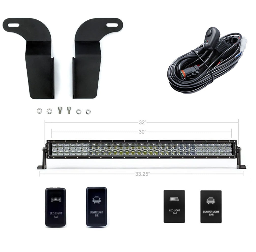 05-2015 TOYOTA TACOMA 32" LOWER BUMPER HIDDEN LED LIGHT BAR BRACKETS KIT