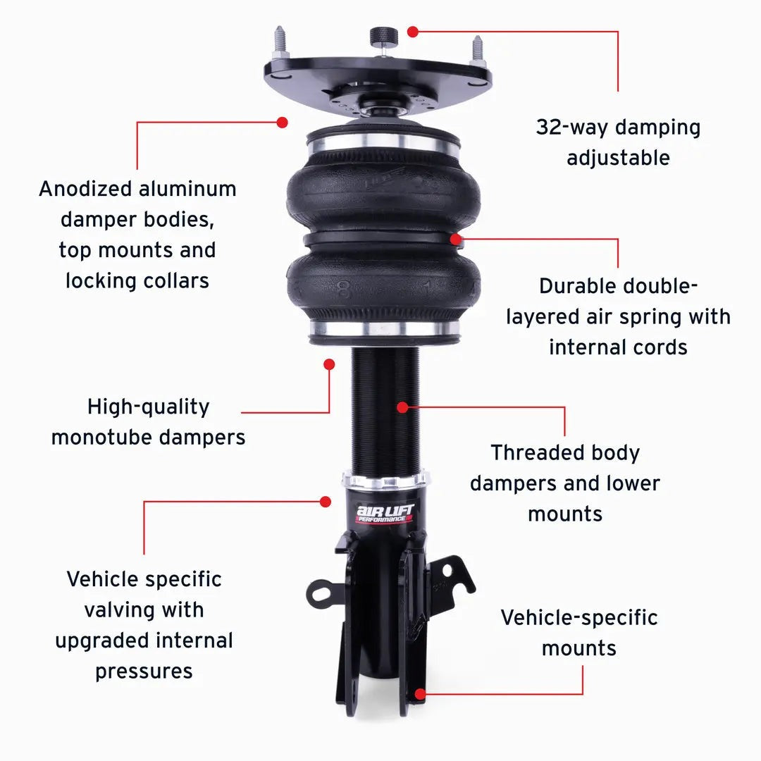 Air Lift Performance Air Suspension Front Drop Kit - 2015-2021 Subaru WRX / STI