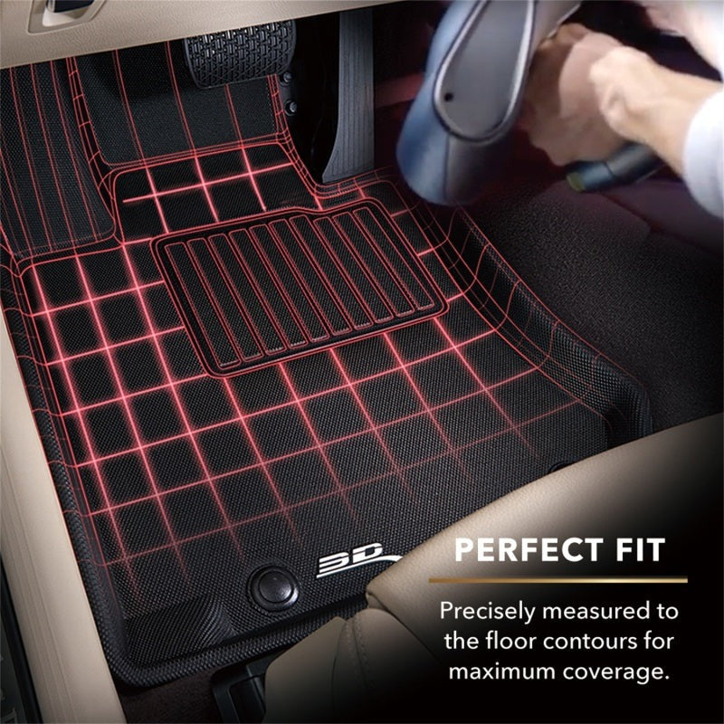 3D MAXpider Kagu Floor Mat - Black - 2nd Row - 2010-2014 Subaru Legacy / 2010-2014 Subaru Outback