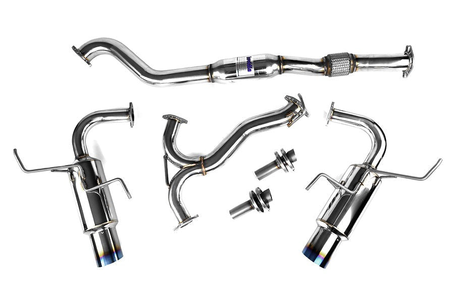Invidia N1 Dual Exit Cat Back Exhaust - Titanium Tips - 2008-2014 Subaru WRX Sedan / 2011-2014 STI Sedan / 2009-2014 Forester XT