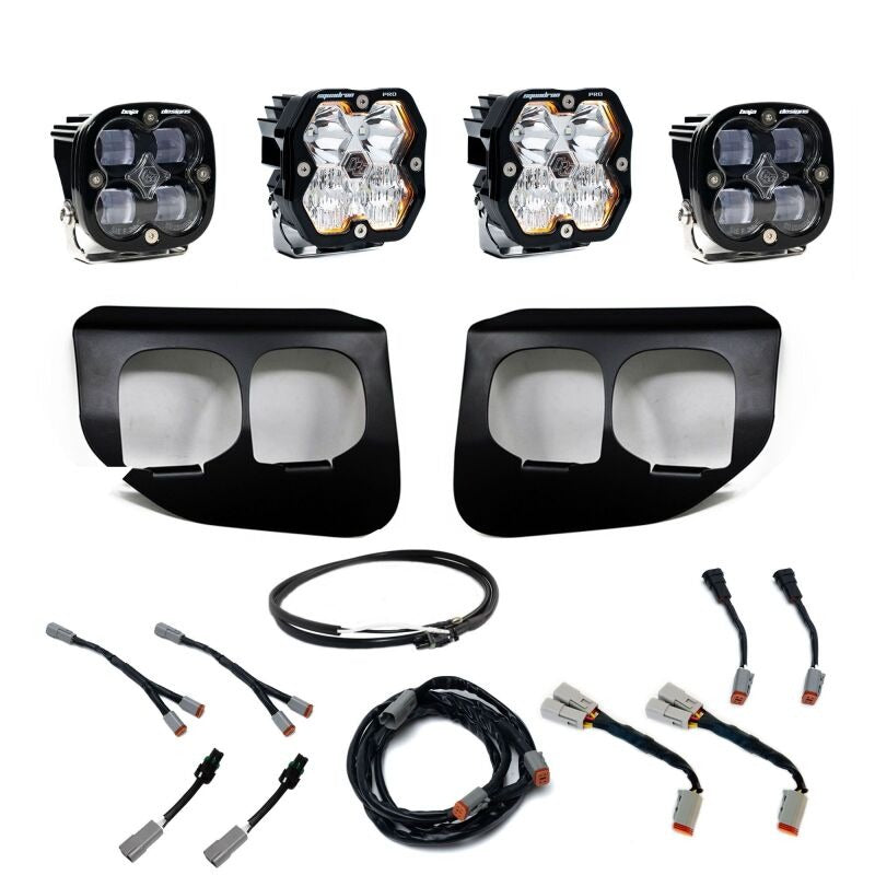 Baja Designs 20-22 Ford SD Squadron Pro/SAE 2.0 Dual Fog Pocket Kit Upfitter (SAE Fog) - Clear