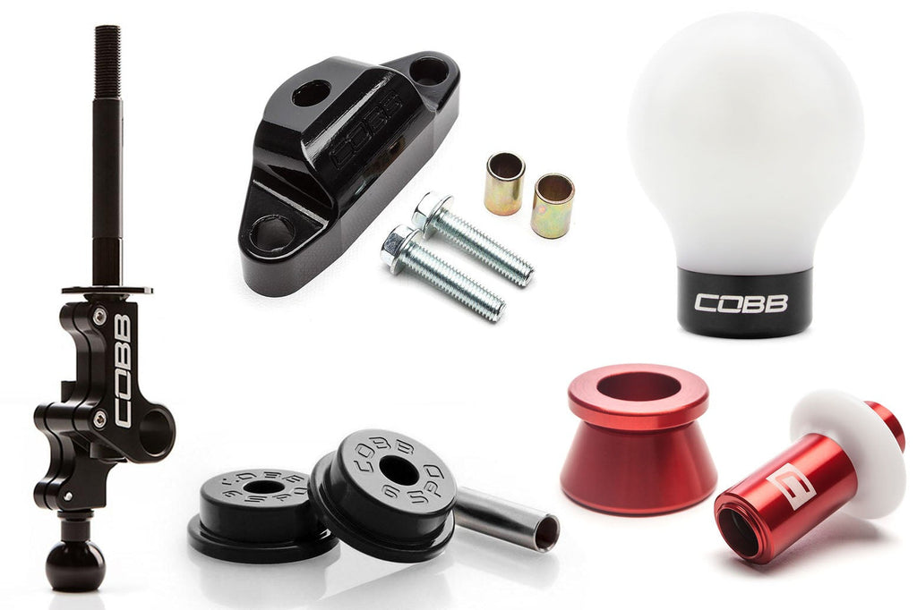 Cobb Stg 2+ Drivetrain Pkg w/ Weighted Shift Knob - Red Knob / White & Black Lockout - 2004-2021 Subaru STI 6MT