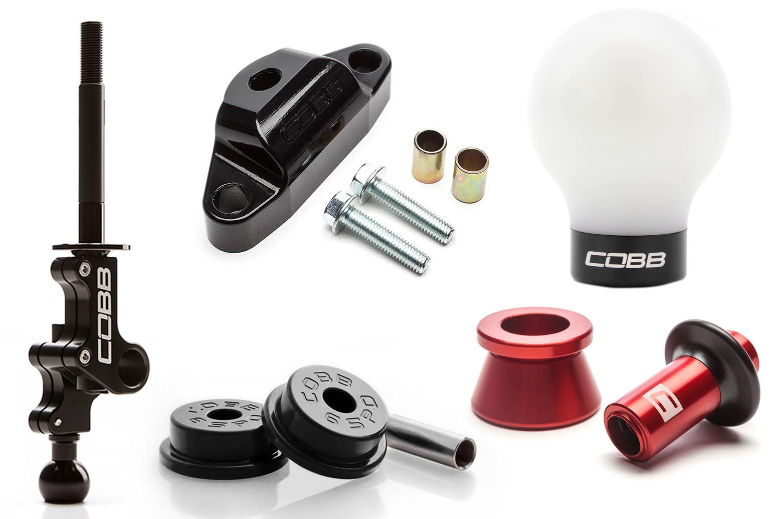 Cobb Stg 2+ Drivetrain Pkg - Red Knob / White & Black Lockout - 2004-2021 Subaru STI 6MT