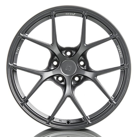 Titan 7 T-S5 Satin Titanium 18x9.5 +40 5x100 (Single Wheel) - 2013-2023 Subaru BRZ / Scion FR-S / Toyota GR86 / 2014-2018 Subaru Forester